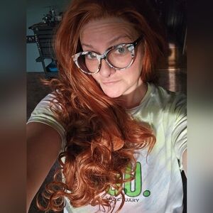 Long Copper Red Synthetic Lace Front Wig 24in